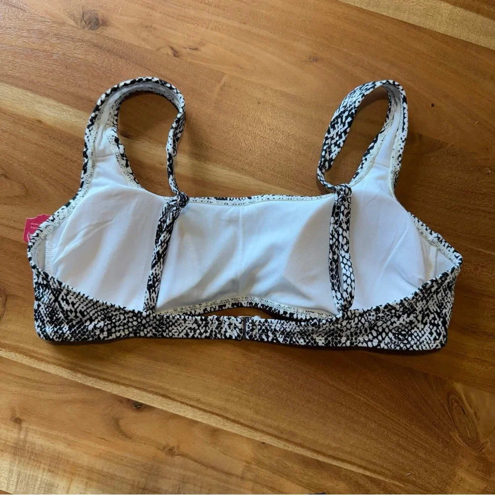 Xhilaration Monochrome Snake Print Bikini Top